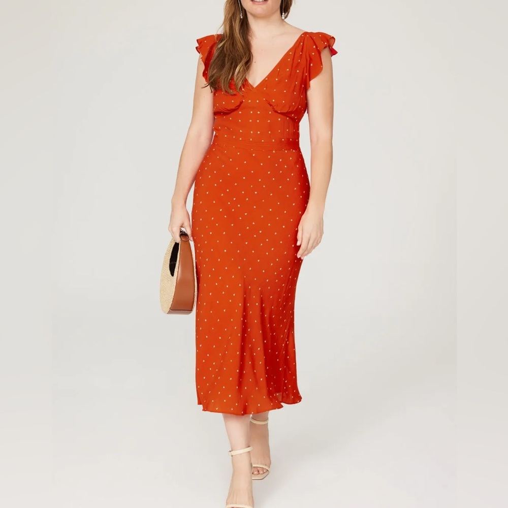 Jason Wu Orange Polka Dot Maxi Dress